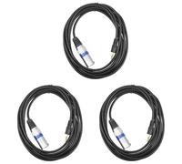 3X Presa Jack Stereo 3 Metro da 3,5mm per Audio Con Microfono A XLR Ma9181