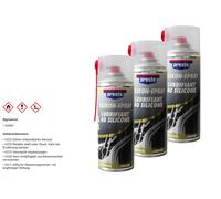 3x Presto Spray Silicone Scorrevole Taglio Lubrificante 400ml Lattina