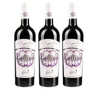 3x Primitivo di Manduria Gallica 2023 Vino Rosso Puglia DOC 14% vol Capuzzimati 3x75cl