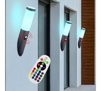 3x RGB LED Parete Lampade Telecomando Esterno Cortile Luci Dimmerabile Movimento [EEK: F]