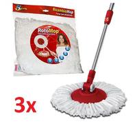3x Ricambio Singolo Rotomop Mocio In Microfibra Roto Mop Super Five X5