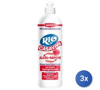3x Rio Casamia Sgrassatore Liquido 750 Ml. Alcool + Sapone