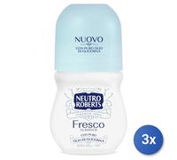3x Roberts Deodorante Roll-On 50 Ml. Fresco Azzurro