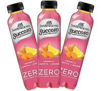 3X San Benedetto Succoso Zero ACE Arancia, Carota e Limone Bevanda al Gusto di Frutta 400ml [3 Bottiglie] - Drink Summer 2023