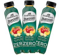 3X San Benedetto Succoso Zero Frutta Mix Bevanda al Gusto di Frutta 400ml [3 Bottiglie] - Drink Summer 2023