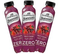 3X San Benedetto Succoso Zero Frutti Rossi Bevanda al Gusto di Frutta 400ml [3 Bottiglie] - Drink Summer 2023