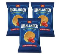 3X San Carlo Highlander Patatine Gusto Pomodoro 130g Crinkle Chips Senza Glutine