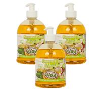 3x Sapone Liquido Mani Alga Bio con Olio di Cocco 500 ml (1,5 litri)