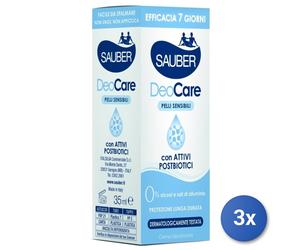 3x Sauber Deodorante Crema 35 Ml. Deocare 7 Gg.