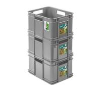 3x scatola contenitore scatola impilabile PAFEN grigio 16L Eco Eurobox scatol...