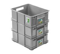 3x scatola contenitore scatola impilabile PAFEN grigio 20L Eco Eurobox scatol...