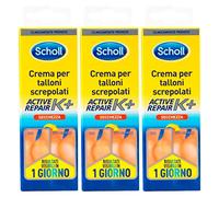 3x Scholl Crema per Talloni Screpolati e Pelle dei Piedi Secca con Active Repair K+ - 3 Tubetti da 60ml ognuno