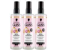 3x Schwarzkopf Gliss Balsamo Spray Seta Luminosa Capelli Fragili E Spenti 200 ml