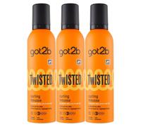 3x Schwarzkopf Got2b Twisted Mousse Ricci Anticrespo 96H con Pantenolo 250 ml