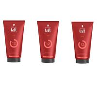 3x Schwarzkopf Taft Looks V12 Hair Styling Modelling Power Gel 3x150ml VENDIT...