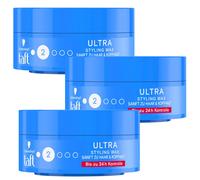 3x Schwarzkopf taft Ultra Wax Wachs Texturierer Forte 24h #04, 75 ml