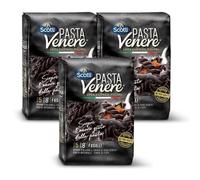 3X Scotti Pasta Venere Fusilli di Grano Duro Integrale e Farina di Riso Nero Venere 400g [3 Confezioni]