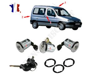 3x Serratura Nottolini Porta Pinze per PARTNER 1996-2008 Equivalente Per 9170CW