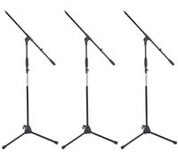 3x SET ASTE MICROFONO STAND SUPPORTO GIRAFFA TREPPIEDE MICROFONICHE REGOLABILE