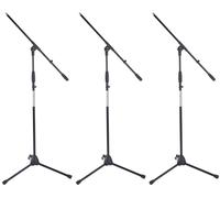 3x SET ASTE MICROFONO STAND SUPPORTO GIRAFFA TREPPIEDE MICROFONICHE REGOLABILE