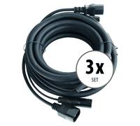 3x Set Cavo Ibrido Combinato Alimentazione Segnale DMX IEC XLR Effetti Luce 5m
