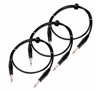 3x Set Cavo Jack 6,3 mm 1/4'' Audio AUX Stereo Maschio Strumenti Chitarra 1m