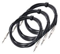 3x Set Cavo Jack 6,35mm (1/4") Maschio Mono per Audio Strumenti 3m Professionale