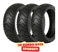 3x Set di pneumatici KENDA K413 100/90-10 per Piaggio APE 50