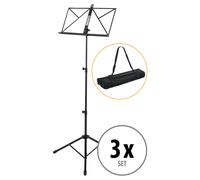 3x Set Leggio Musicale per Spartiti richiudible Pieghevole Regolabile con Borsa