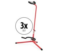 3x Stand - Supporto Chitarra/Basso Classic Cantabile GS-30 RD Rosso