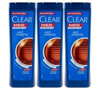 3x Shampoo Clear Anti Forfora e Anti Caduta Capelli Deboli 360 ml