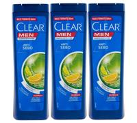 3x Shampoo Clear Anti Sebo per Cute e Capelli Grassi 360 ml