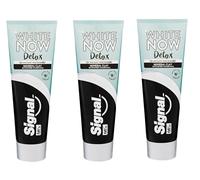 3X SIGNAL DENTIFRICIO WHITE NOW DETOX CHARCOAL 3X75ML (3X2,54 fl oz)