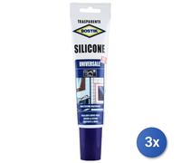 3x Silicone acetico Uhu Bostik Universale, modello 6310395, Trasparente, per