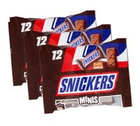 3X Snickers Minis Mini Barrette Cioccolato a Latte ripieno con Caramella Mou e Arachidi Tostate 227g
