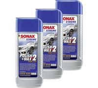 3X SONAX 02071000 XTREME Polish+Wax 2 Hybrid NPT Politur Wachs 250 Ml