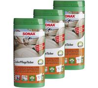 3X SONAX 04123000 Panni Per La Cura Della Pelle Scatola Auto Interni Cura Pelle