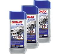 3x SONAX Xtreme Polish + Wax 2 Hybrid Npt Detergente Cera Cura 500 ML
