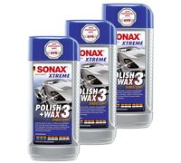 3x SONAX Xtreme Polish + Wax 3 Hybrid Npt Detergente Cera Cura 500 ML