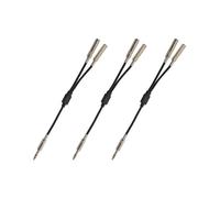 3X Spina del Cavo 'Adattatore per Cavo Splitter Jack Stereo da 6,35 mm da 1/4 Pollici Un Doppie Prese da 6,35 mm
