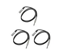3X Spina XLR 3 Pin A 6,35 mm 1/4 di Pollice Maschio Jack Plug Cavo 1 Metro (Circa 3.3 Piedi)