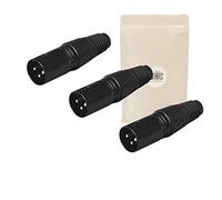 3x Spina XLR 3 poli pin maschio da saldare - connettore stereo 100% in metallo per altoparlante amplificatore auricolari microfono - Adaptout marca francese