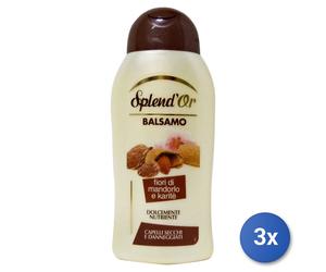 3x Splend'Or Balsamo Per Capelli 300 Ml. Mandorlo Nutriente