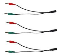 3X Splitter per Cuffie per Computer, Adattatore per Auricolari per PC Audio E Microfono, 3,5 mm Femmina A Doppio 3,5 mm Maschio