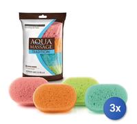 3x Spugna Bagno Morbida 4 Pezzi Aqua Massage -6014