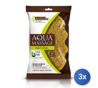 3x Spugna Bagno Morbida Natural Aqua Massage 5-132