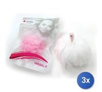 3x Spugna Bagno Rete Flower Scrub Setablu