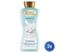 3x Spuma Di Sciampagna Bagno 650 Ml. Benessere Cremos Made In Italy