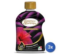 3x Spuma Di Sciampagna Profuma Biancheria 230 Ml. Ibisco Made In Italy