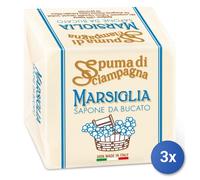 3x Spuma Di Sciampagna Sapone Bucato 250 Grammi Cubo